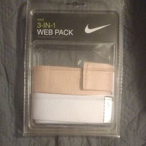 Nike Pink and White Web Pack Belts​​